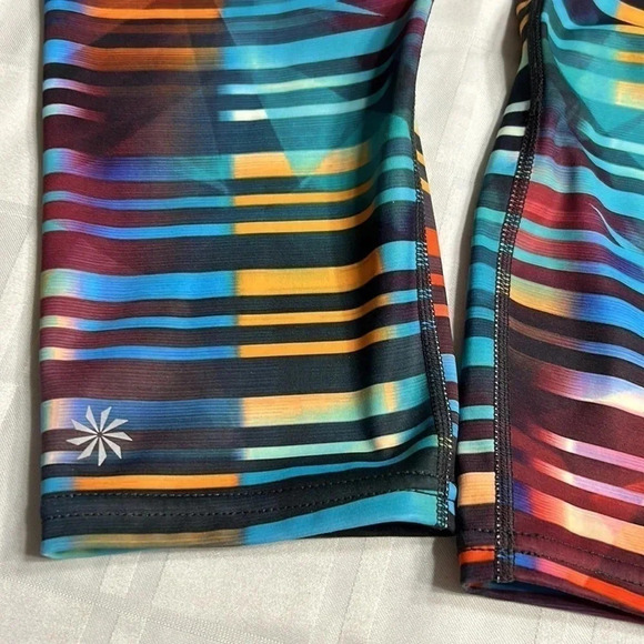 Athleta  leggings size small ,multicolor stripes with abstract geometric,gym,EC - Picture 10 of 16